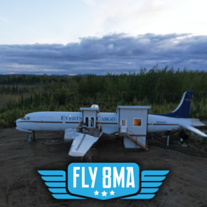 Two night stay in a DC-6 airplane house at the FLY8MA pilot lodge, located in Big Lake, Alaska! www.fly8ma.com